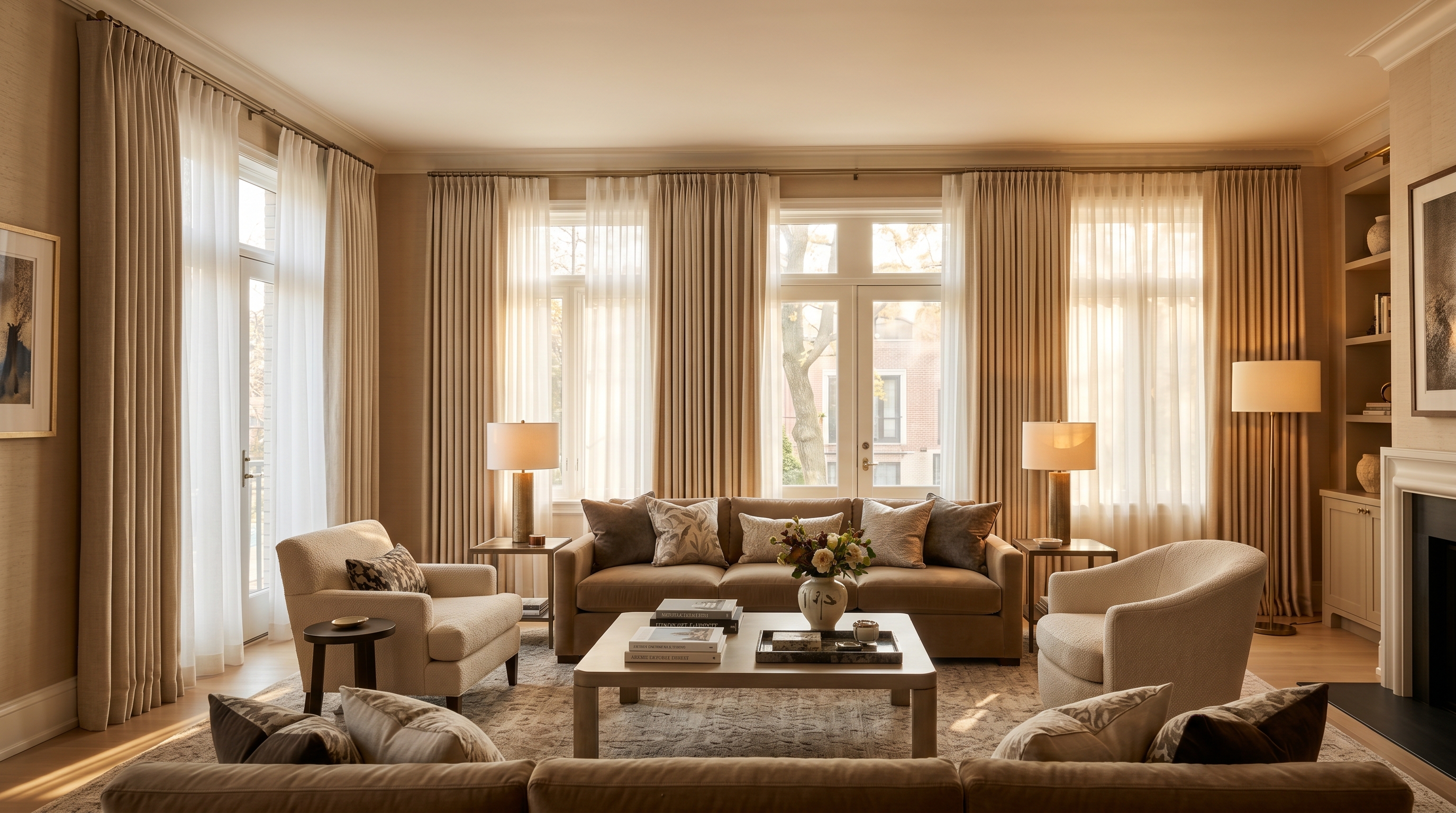 Royal Dubai Curtains Luxury Living Room