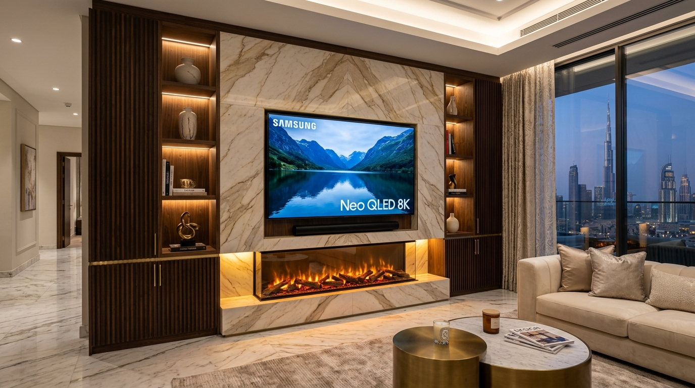 Luxury Fireplace Media Wall